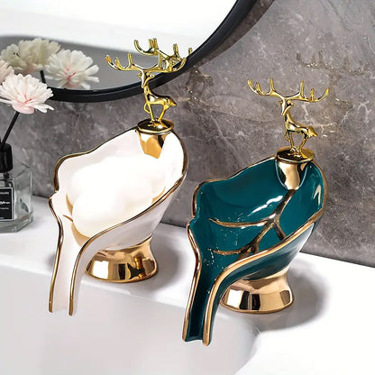 Soap Dish Holder Non-Stagnant Drainage Soap Box for Bathroom Kitchen Sink Home