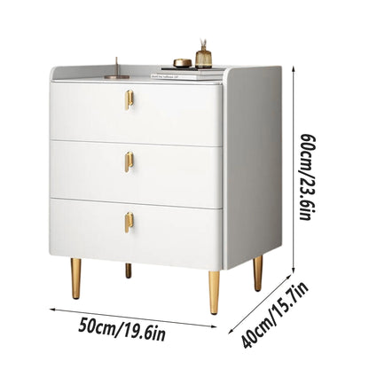 3-Drawer Nightstand Bedroom Storage Cabinet Minimalist Bedside Locker Organizer