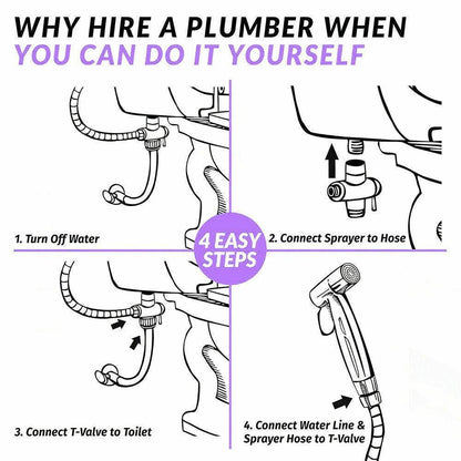 Handheld Shower Head Set with Hose and Bracket – Product View 5