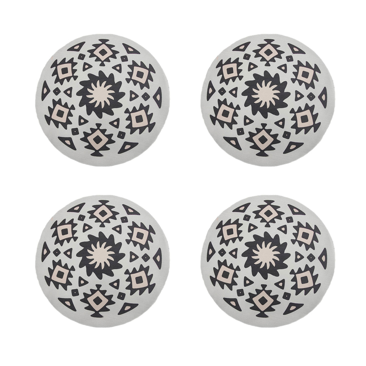 4PCS Bohemian Placemats Round Printed Heat Resistant Easy Clean Dining Mats