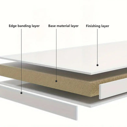 Marble-Look Bedside Table with Two Drawers Metal Frame
