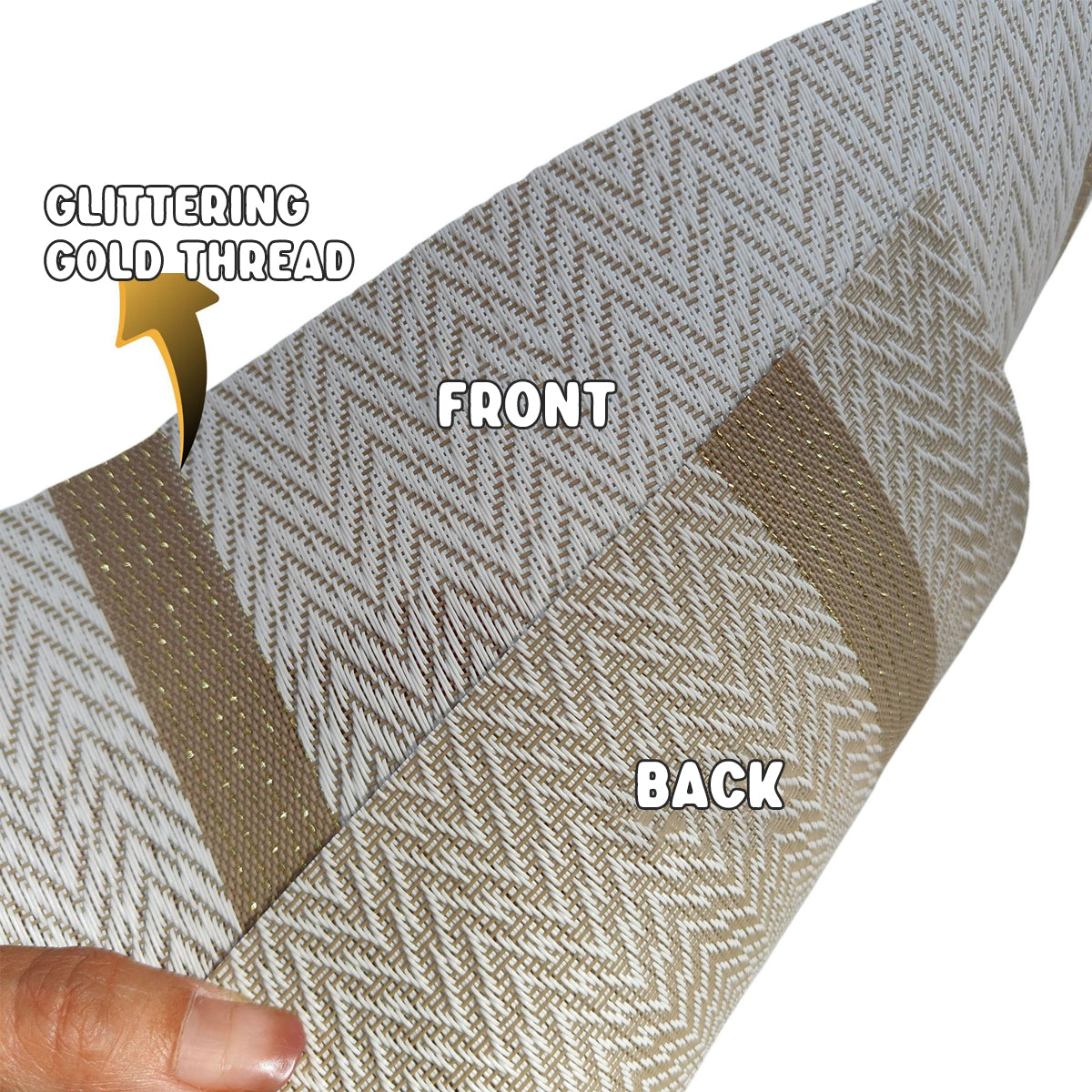4X Anti-Skid Woven Placemat Waterproof Oil-proof Placemat Heat Resistant PVC Mat