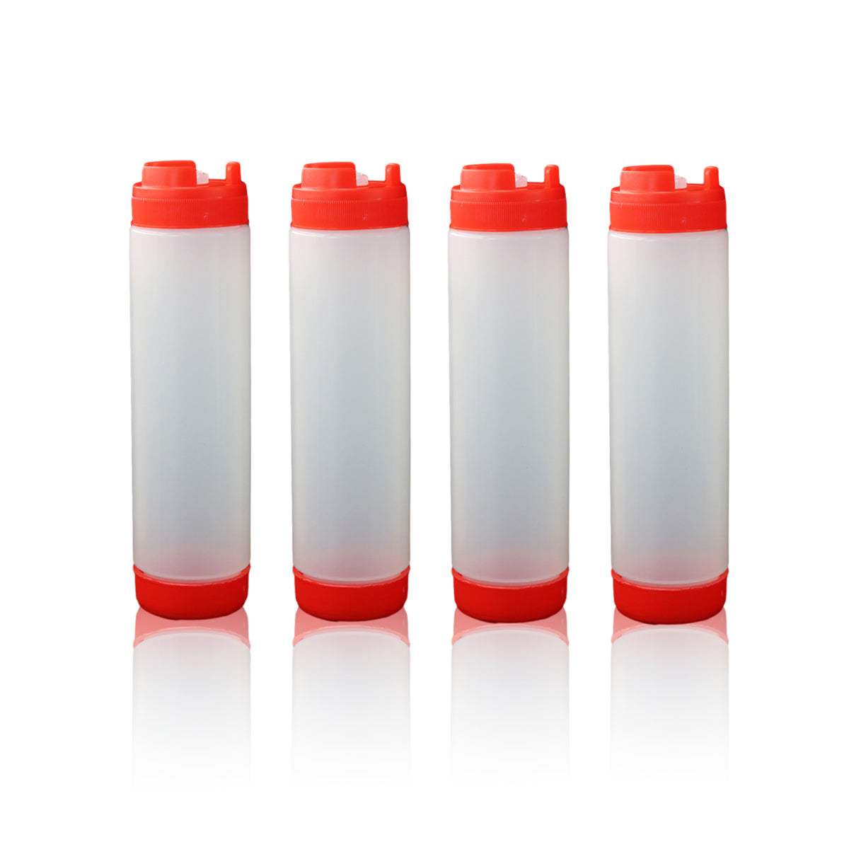 16oz Plastic Sauce Dispenser Bottles Large Capacity Double-ended Squeeze Bottles