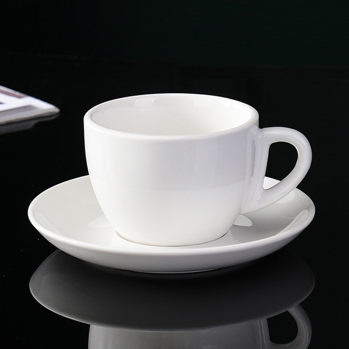 6 Piece Ceramic Coffee Cup and Saucer Set Apricot Tea