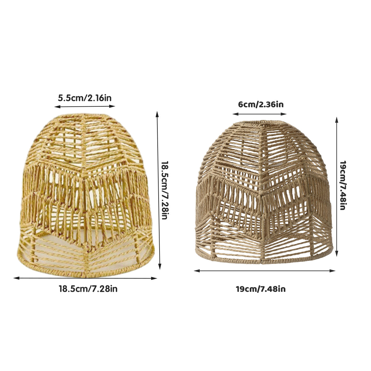 Paper Rope Pendant Light Chinese Style Rattan-Like Lampshade