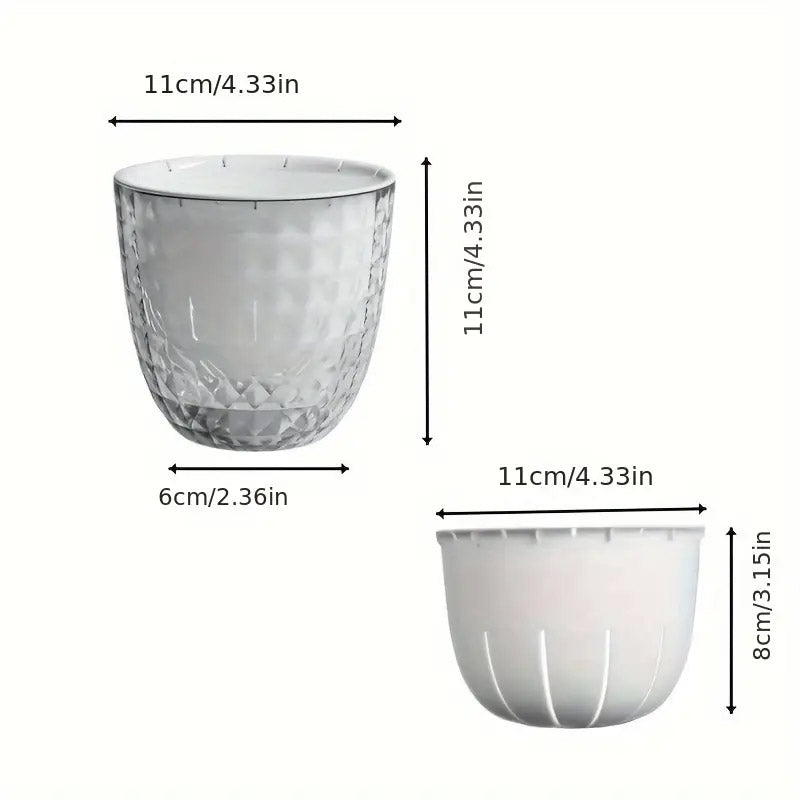 2pcs Transparent Self Watering Flowerpot Automatic Absorbent Planter Storage