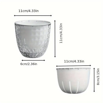 2pcs Transparent Self Watering Flowerpot Automatic Absorbent Planter Storage
