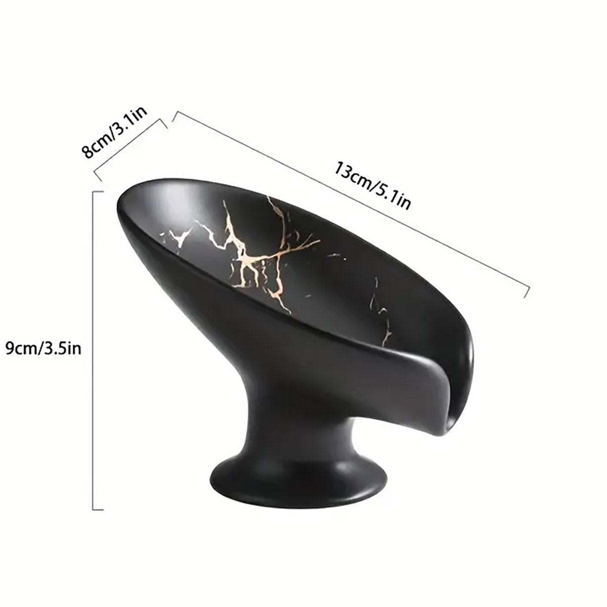 Ceramic Soap Dish with Drainage Marble Pattern Holder