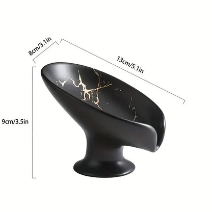 Ceramic Soap Dish with Drainage Marble Pattern Holder