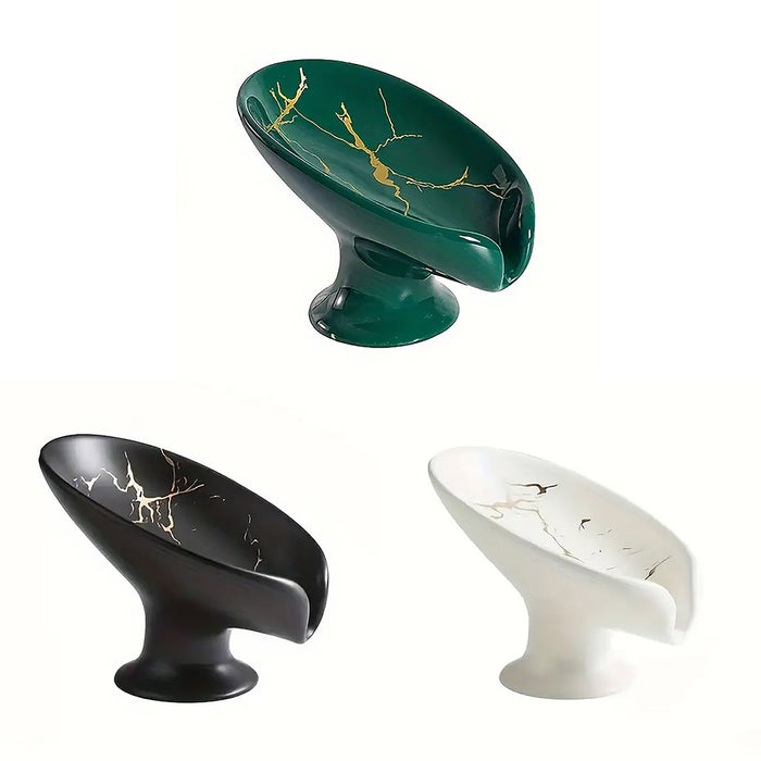 Ceramic Soap Dish with Sloped Drainage Spout