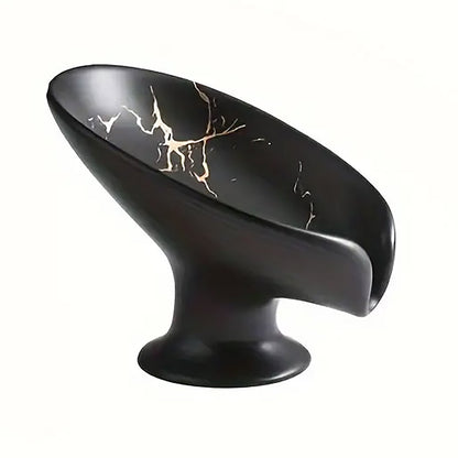 Ceramic Soap Dish with Drainage Marble Pattern Holder