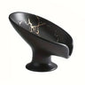 Ceramic Soap Dish with Sloped Drainage Spout — Black