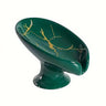 Ceramic Soap Dish with Sloped Drainage Spout — Green