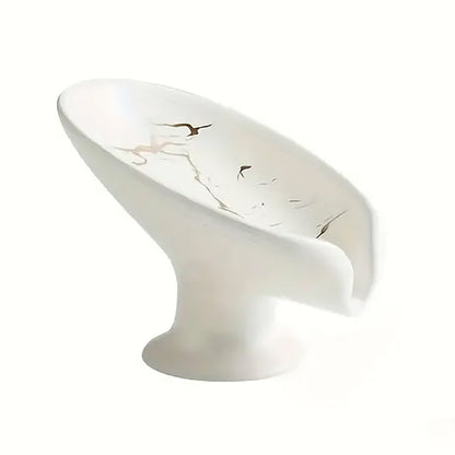 Ceramic Soap Dish with Drainage Marble Pattern Holder