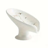 Ceramic Soap Dish with Sloped Drainage Spout — White