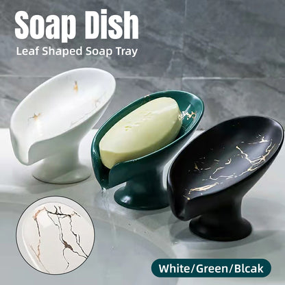Ceramic Soap Dish with Drainage Marble Pattern Holder