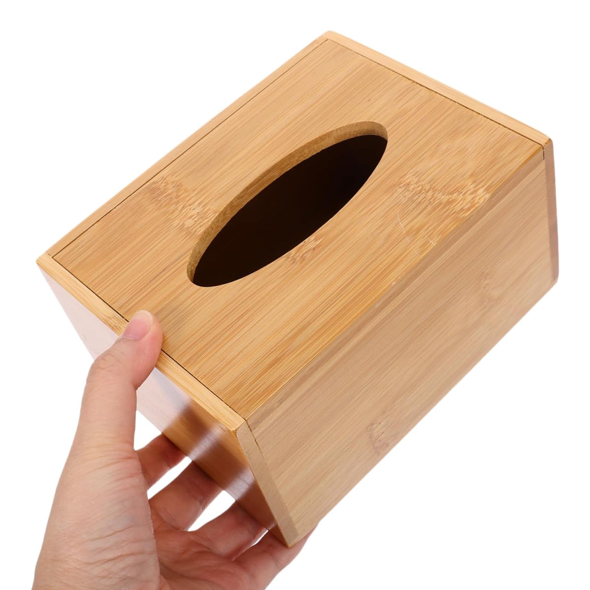 Bamboo Tissue Box Holder Wooden Cover Dispenser for Home and Office