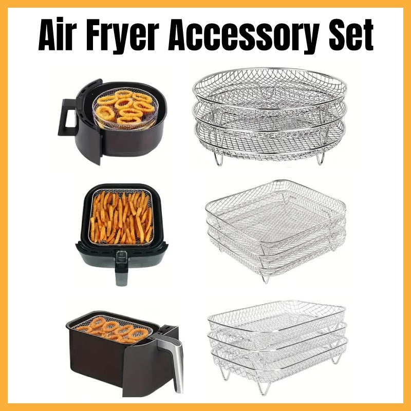 Air Fryer Grill Rack Multi Layer Removable Mesh Shelf for Cooking