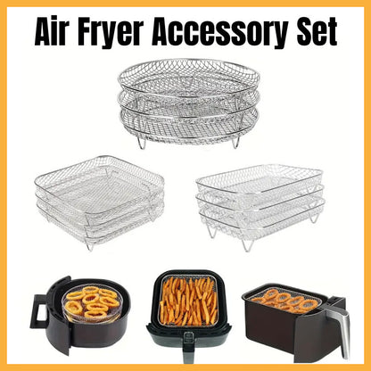 Air Fryer Grill Rack Multi Layer Removable Mesh Shelf for Cooking