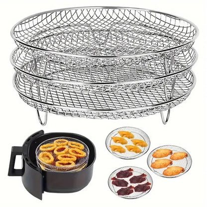 Air Fryer Grill Rack Multi Layer Removable Mesh Shelf for Cooking