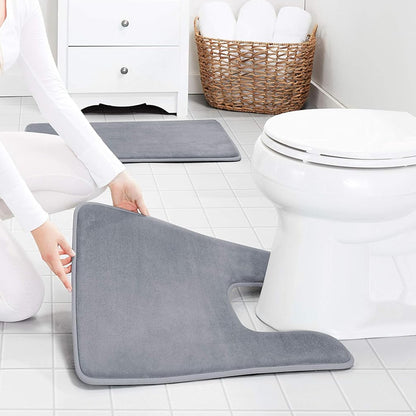 Memory Foam Water Absorbent Floor Mat Silver Grey Non-Slip