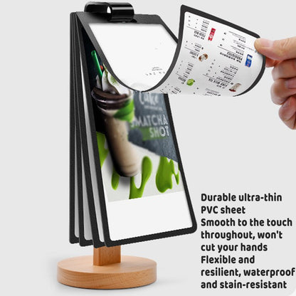 Wooden Tabletop Menu Holder Stand 20x10cm for Restaurant