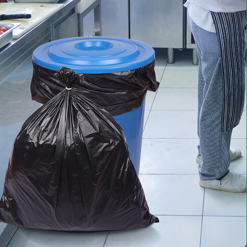 100 Pcs Heavy Duty Black Garbage Bags for Hotel Property