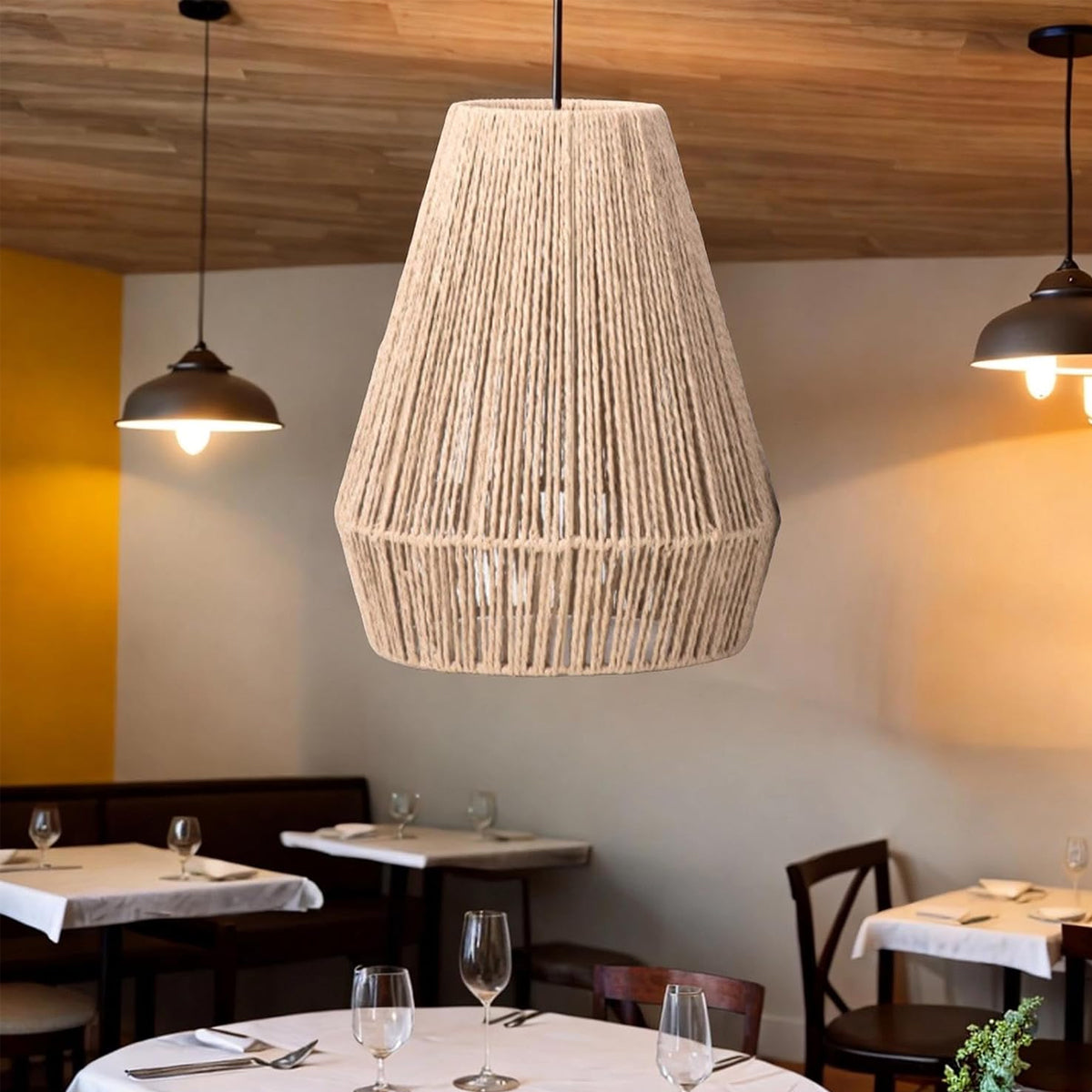 Braided Paper Rope Lampshade Chandelier Hanging Decoration for Lighting Decor