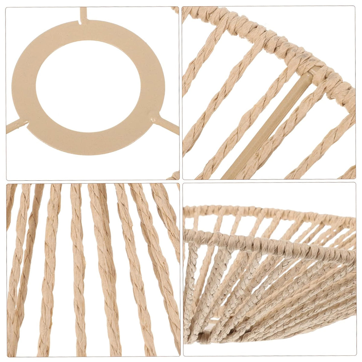 Woven Paper Rope Lamp Shade Rustic Ceiling Light Cover