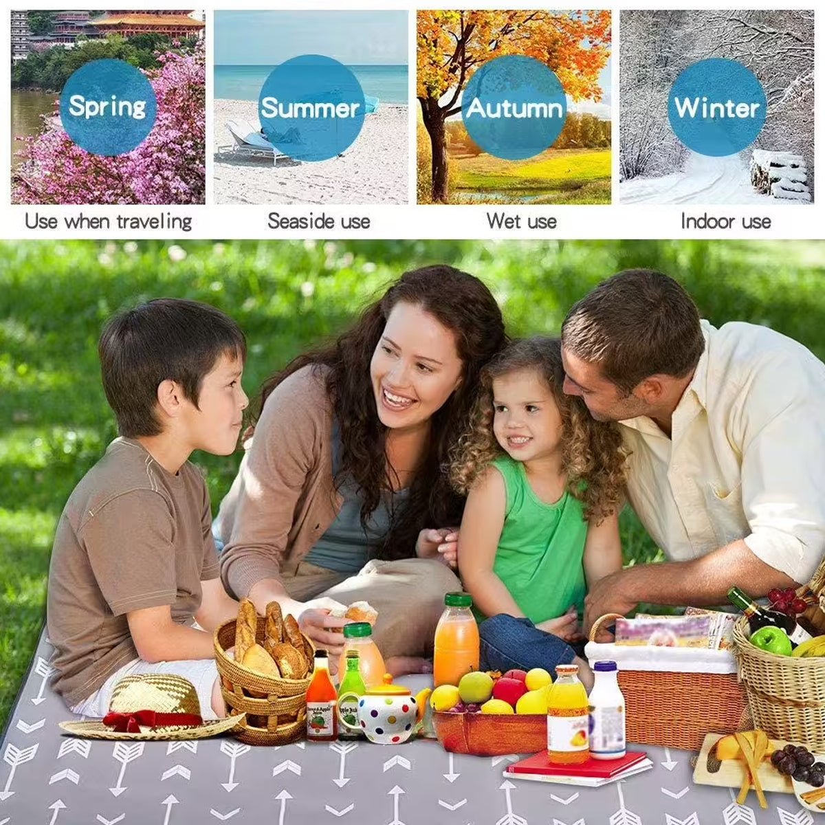 Waterproof Non-Slip Floor Mat 130x130cm High Chair Protector