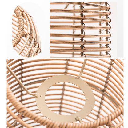Vintage Rattan Woven Pendant Lampshade Boho Ceiling Light