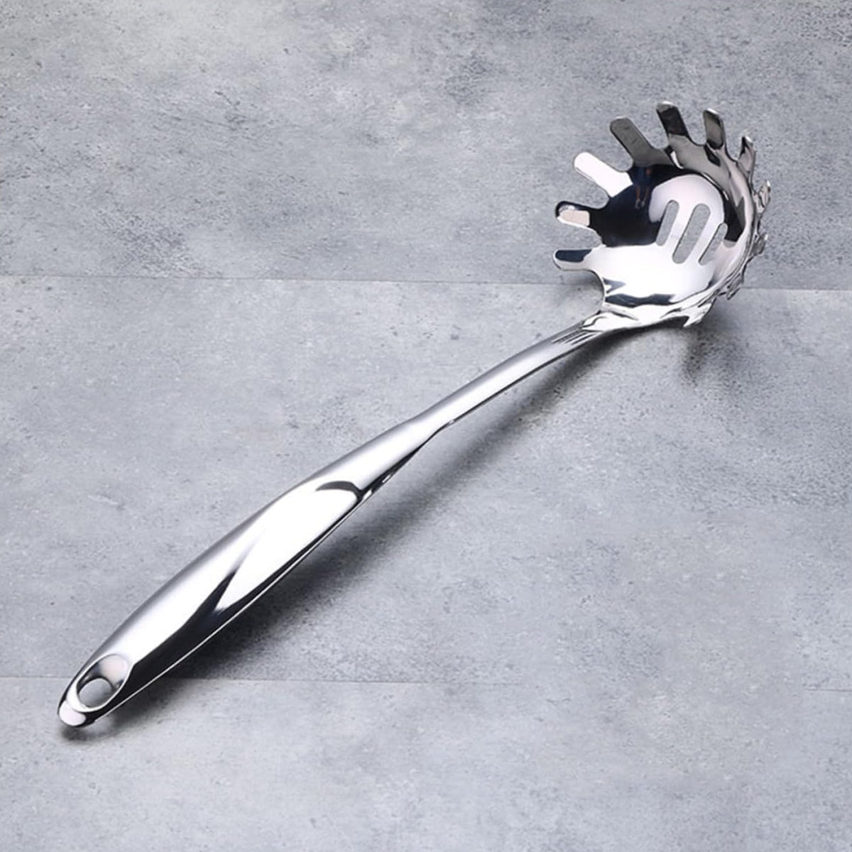 Stainless Steel Pasta Server Cooking Tool Spaghetti Spoon Fork Kitchen Utensil