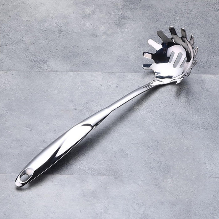Steel Pasta Server with Hanging Storage Hole