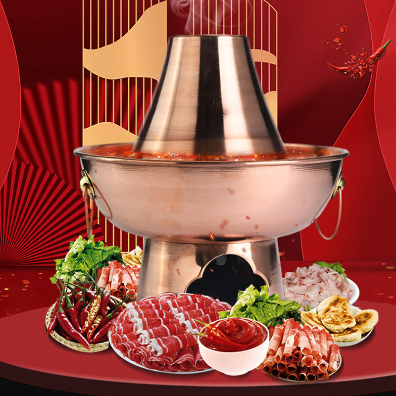 Stainless Steel Charcoal Chinese Copper Hot Pot for Beijing Cookware