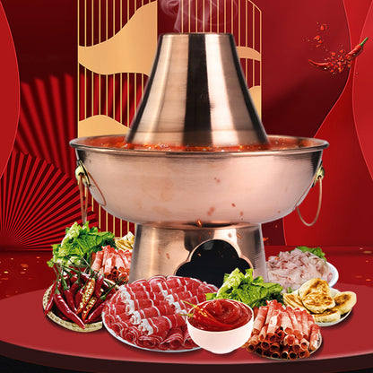 Stainless Steel Charcoal Chinese Copper Hot Pot for Beijing Cookware