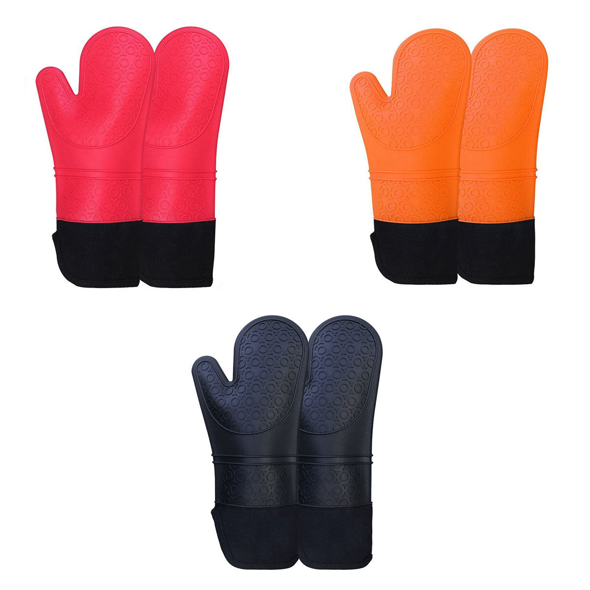 2pcs Insulated Oven Mitts Heat Resistant Gloves for Kitchen Household Use AU