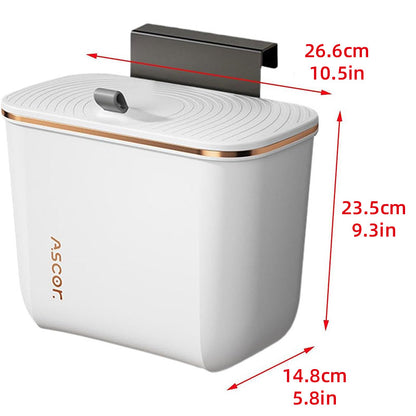 7L Wall Mounted Trash Can with Lid Large Capacity Kitchen Bathroom Waste Bin