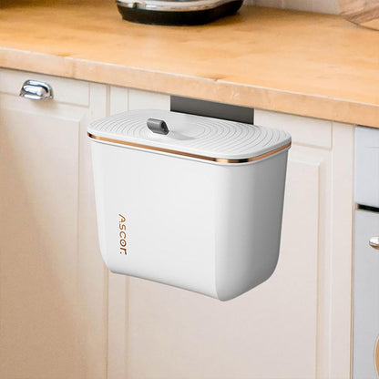 7L Wall Mounted Trash Can with Lid Large Capacity Kitchen Bathroom Waste Bin