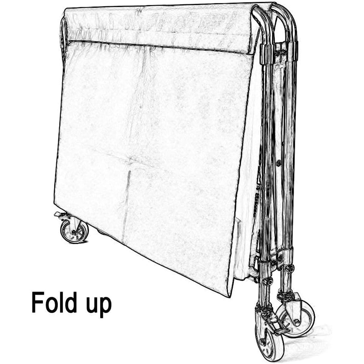 Folding Linen Trolley with Silent Wheels, Dry Wet Sorting