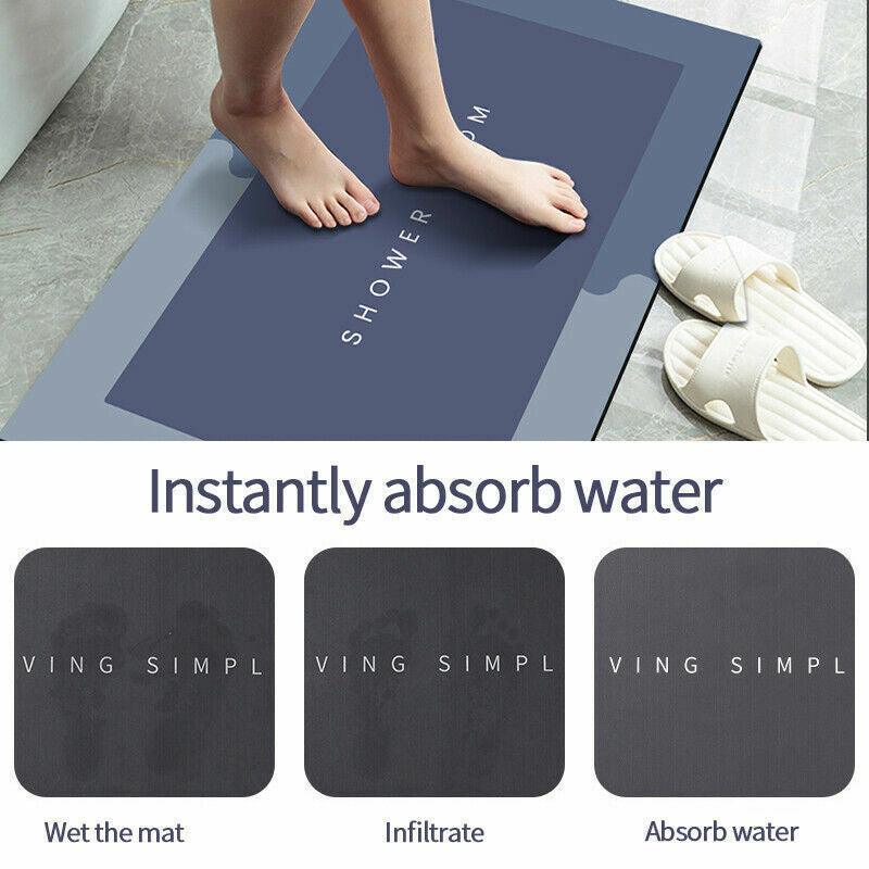 Super Absorbent Non-Slip Bath Mat Quick-Drying PVC Velvet