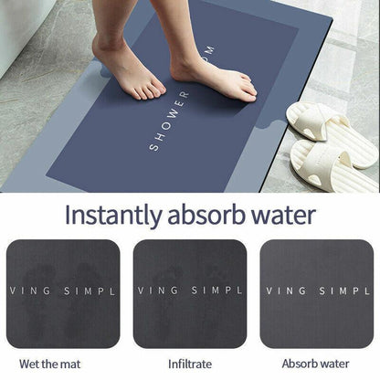 Super Absorbent Non-Slip Bath Mat Quick-Drying PVC Velvet