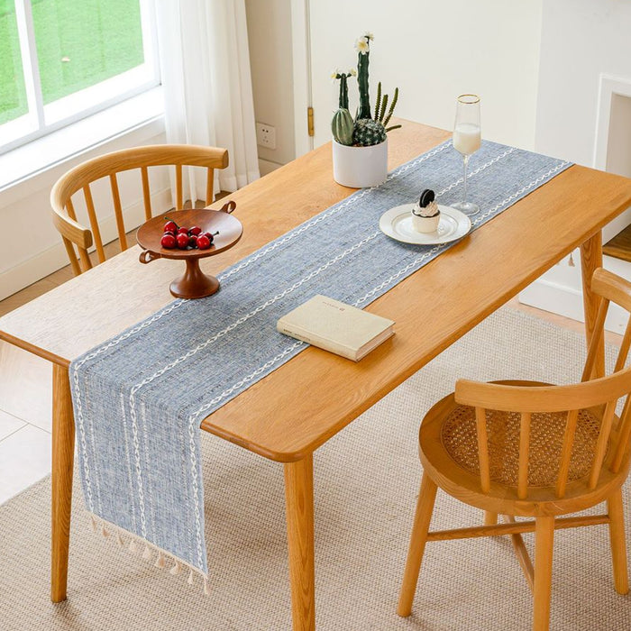 Woven Table Runner with Decorative Fringe