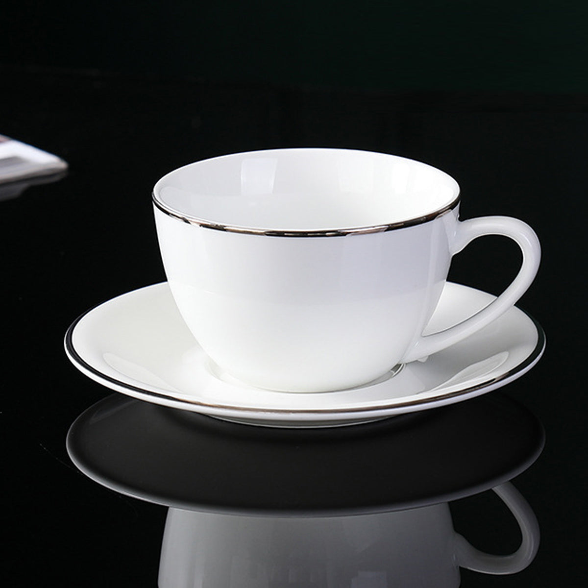 6 Piece Ceramic Coffee Cup and Saucer Set Apricot Tea