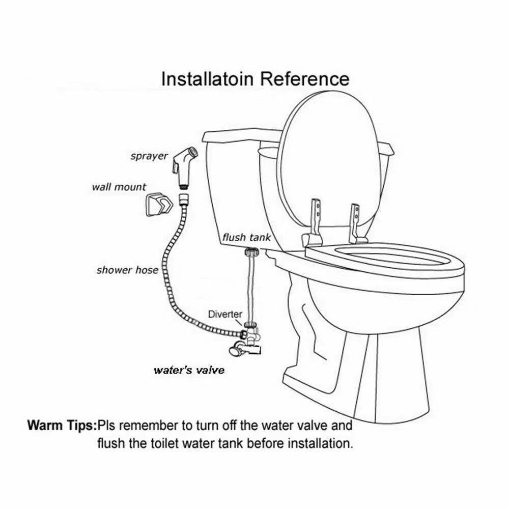Handheld Shower Head Set with Hose and Bracket – Product View 6