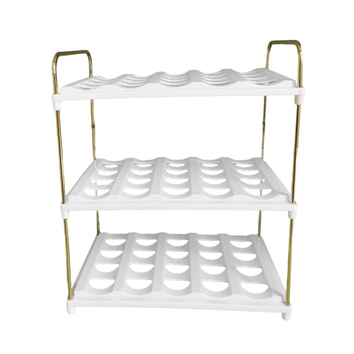 3 Tier Cup and Bottle Storage Rack with Dividers
