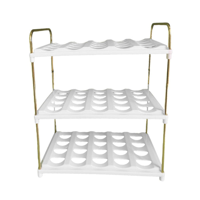 3 Tier Cup and Bottle Storage Rack with Dividers