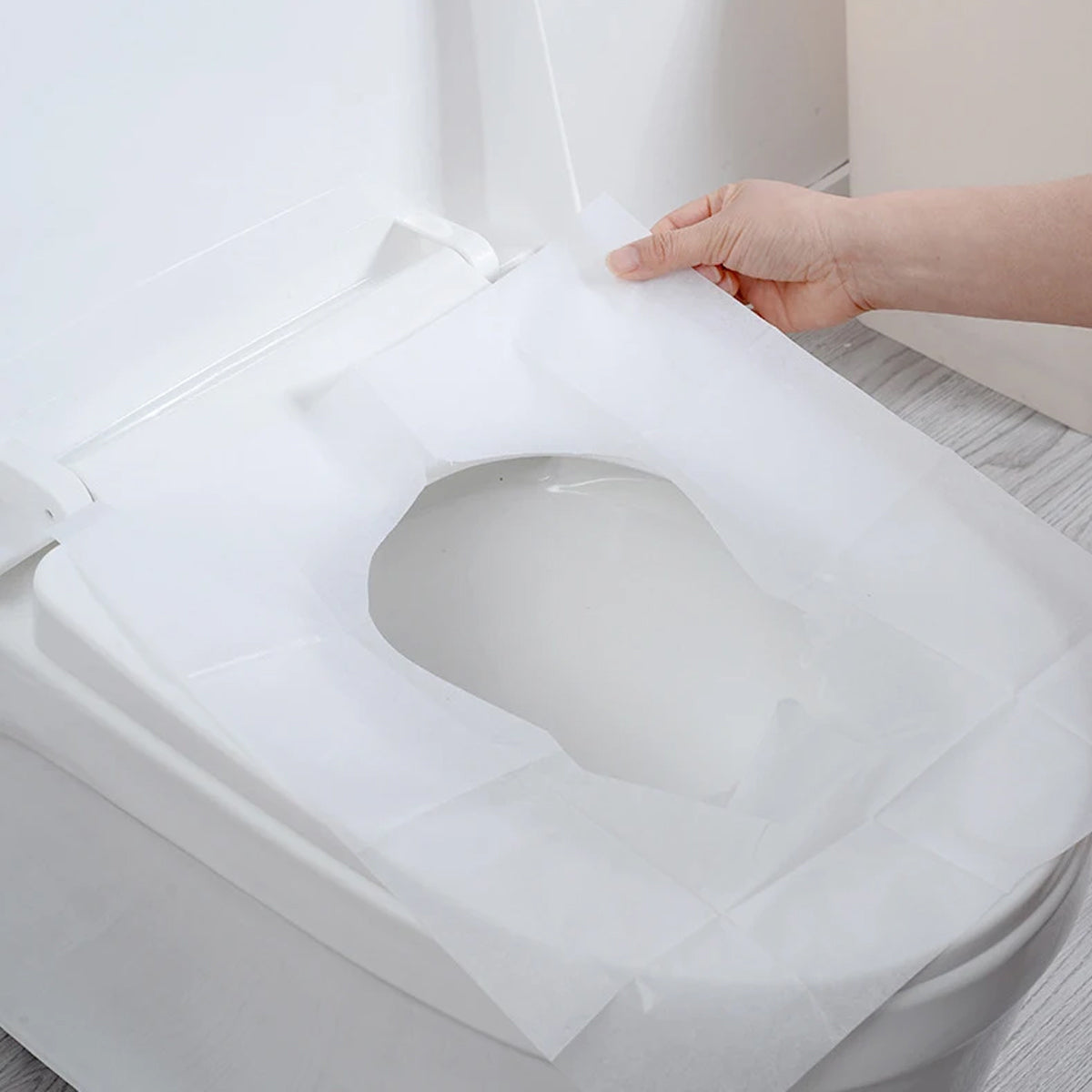 50 Pcs Dissolvable Disposable Toilet Seat Pads Travel Hotel
