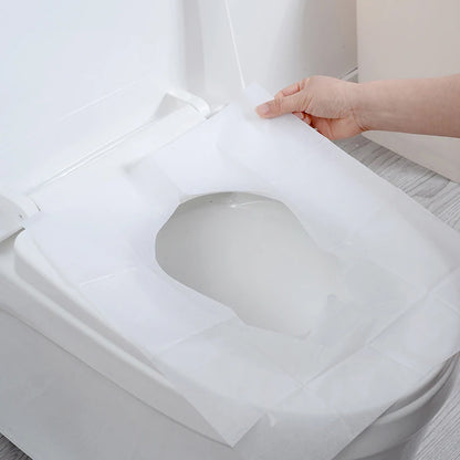 50 Pcs Dissolvable Disposable Toilet Seat Pads Travel Hotel