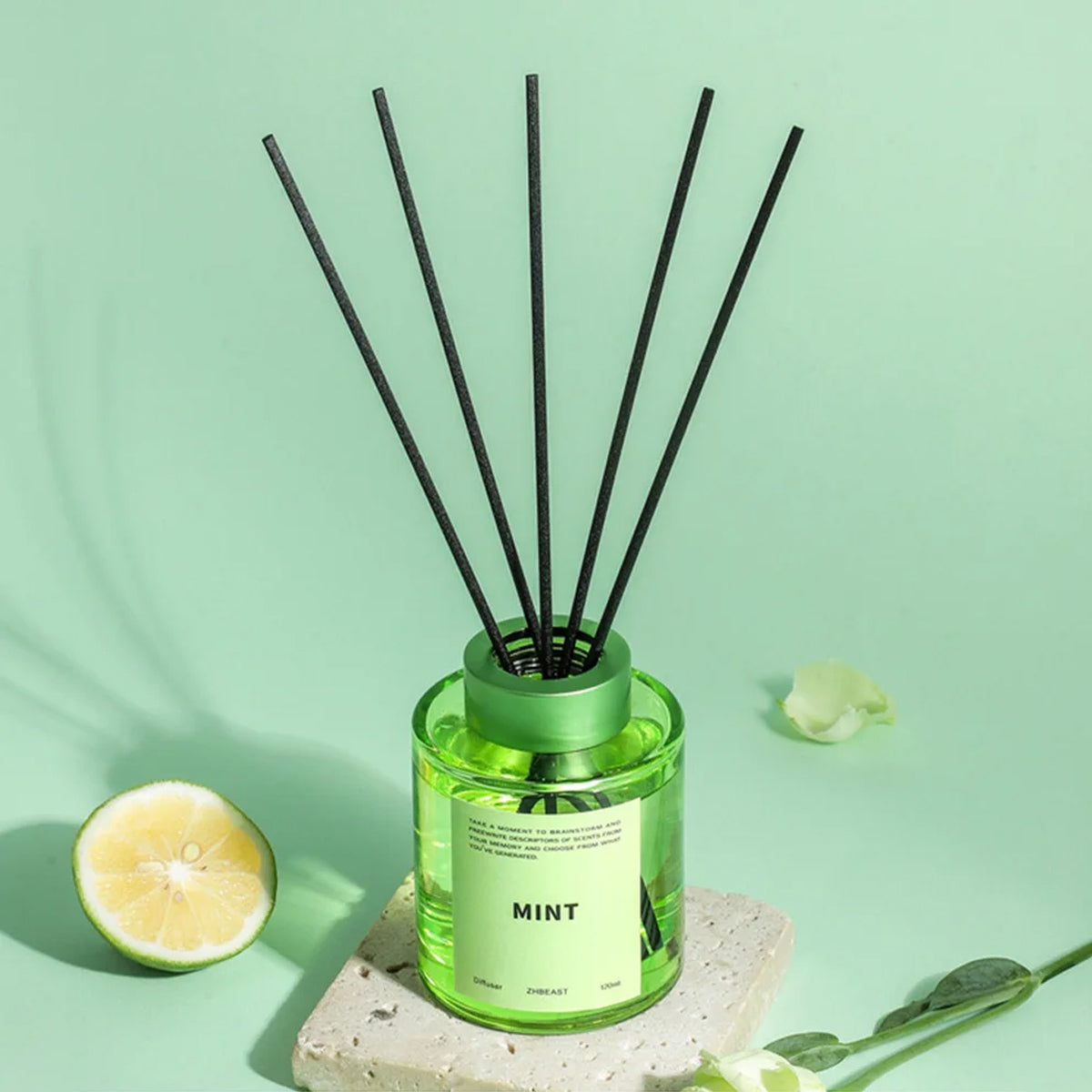 5 Pcs 120ml Scented Reed Diffuser Set Flame-Free Rattan