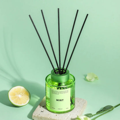 5 Pcs 120ml Scented Reed Diffuser Set Flame-Free Rattan